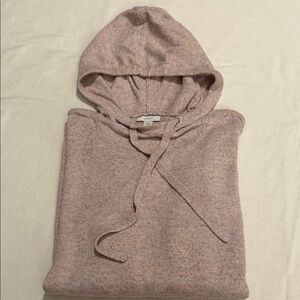 Purejill by J.Jill Heathered Blush Knit Hoodie Pullover | Petite M